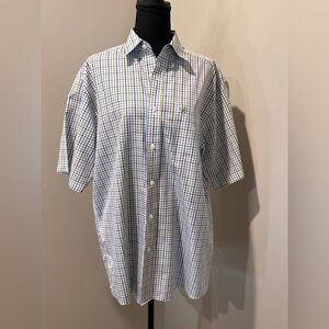 Ariat‎ Men's Casual Blue & Green Plaid Wrinkle Free size Medium Shirt Western
